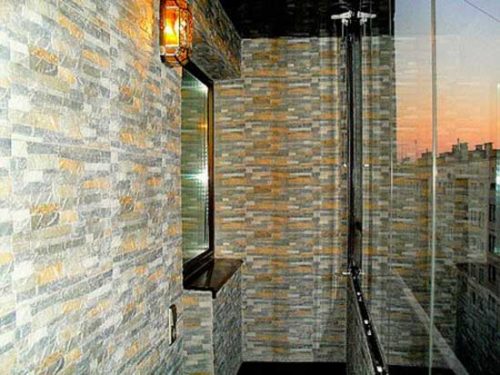 Каменная отделка балкона внутри Каменная отделка