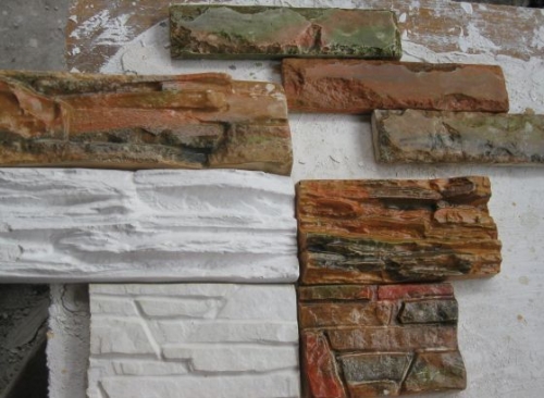 Монтаж камня из гипса на поверхность